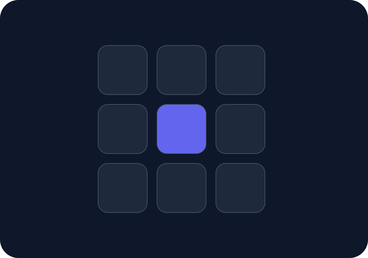 N-back: Follow positions on a nine-cell grid and decide whether each matches the position N steps earlier. Try visual 1-, 2- or 3-back with twenty scored trials.
